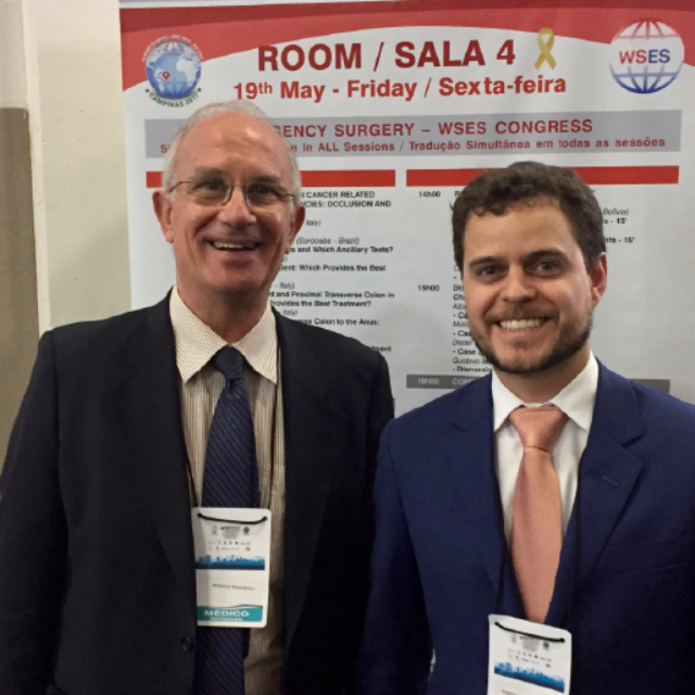 Participação no Congresso da Sociedade Mundial de Cirurgia de Emergência, com meu orientador do Doutorado na FMUSP Prof. Dr. Renato Poggetti (2017)